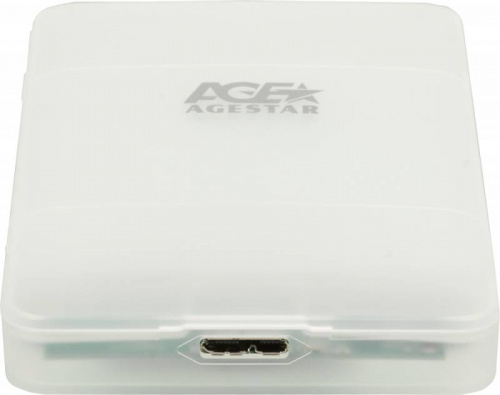 Внешний корпус для HDD/SSD AgeStar 3UBCP3 SATA USB3.0 пластик белый 2.5" фото 4