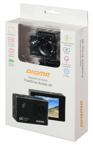 Видеорегистратор Digma FreeDrive Action 4K черный 8Mpix 2160x3840 2160p 140гр. фото 5