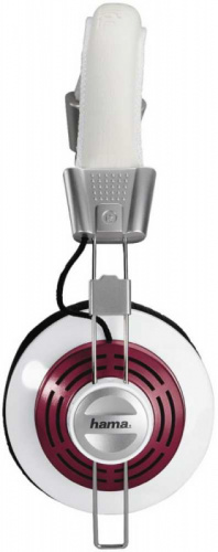 Наушники с микрофоном Hama Style белый/бордовый 2м мониторные оголовье (00139911) фото 3
