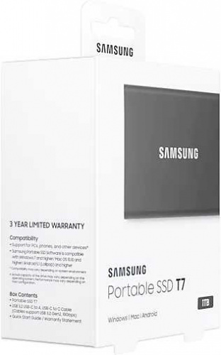 Накопитель SSD Samsung USB-C 1TB MU-PC1T0T/WW T7 1.8" черный фото 9