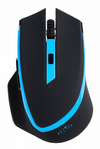 Мышь Оклик 630LW черный/голубой оптическая (1600dpi) беспроводная USB для ноутбука (6but) фото 2