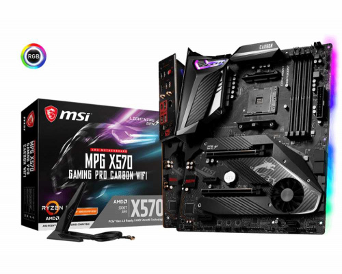 Материнская плата MSI MPG X570 GAMING PRO CARBON WIFI Soc-AM4 AMD X570 4xDDR4 ATX AC`97 8ch(7.1) GbLAN RAID+HDMI фото 3