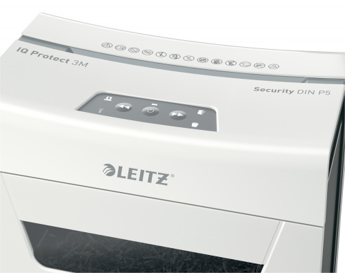 Шредер Leitz IQ Protect Premium 3M белый (секр.P-5) фрагменты 3лист. 10лтр. скрепки скобы фото 9