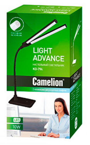 Светильник Camelion KD-794 C02 (12493) настольный на основание черный 10Вт фото 2