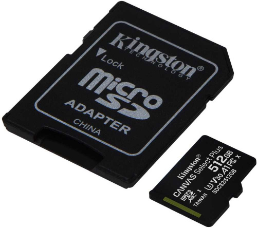 Флеш карта microSDXC 512GB Kingston SDCS2/512GB Canvas Select Plus + adapter фото 2