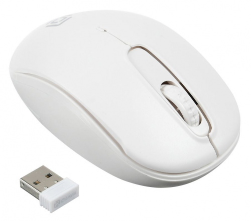 Мышь Оклик 505MW белый оптическая (1000dpi) беспроводная USB для ноутбука (3but) фото 7
