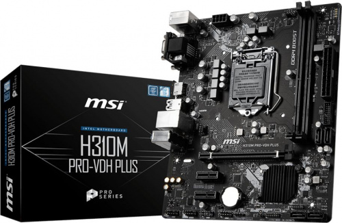 Материнская плата MSI H310M PRO-VDH PLUS Soc-1151v2 Intel H310 2xDDR4 mATX AC`97 8ch(7.1) GbLAN+VGA+DVI+HDMI фото 2