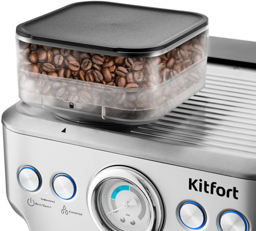 Кофеварка рожковая Kitfort КТ-755 1620Вт серебристый фото 6