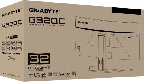 Монитор Gigabyte 31.5" G32QC A черный VA LED 1ms 16:9 HDMI HAS 350cd 178гр/178гр 2560x1440 165Hz DP 2K USB 7.8кг фото 6