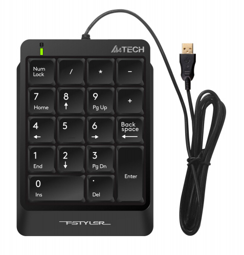 Числовой блок A4Tech Fstyler FK13P черный USB slim для ноутбука (FK13P BLACK) фото 2