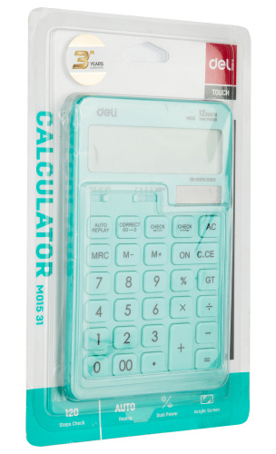 Калькулятор настольный Deli Touch EM01531 голубой 12-разр. фото 4
