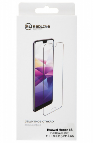 Защитное стекло для экрана Redline черный для Huawei Honor 8S 3D 1шт. (УТ000018105) фото 2