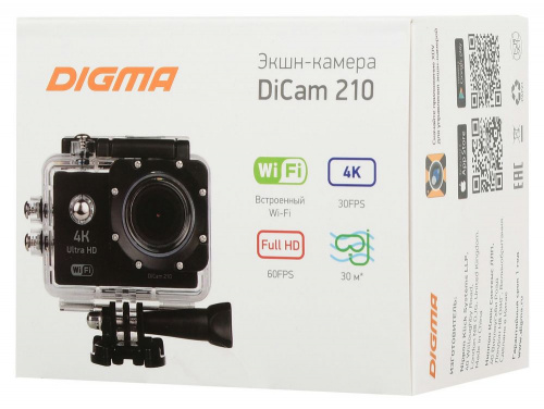 Экшн-камера Digma DiCam 210 черный фото 3