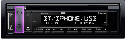 Автомагнитола CD JVC KD-T801BT 1DIN 4x50Вт