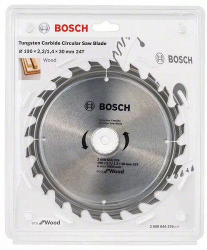 Диск пильный по дер. Bosch ECO WO (2608644376) d=190мм d(посад.)=30мм (циркулярные пилы) фото 2