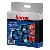 Конверт Hama на 2CD/DVD H-84102 черный (упак.:50шт)