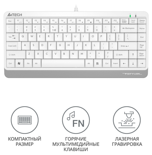 Клавиатура A4Tech Fstyler FK11 белый USB slim фото 2