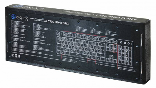 Клавиатура Оклик 770G IRON FORCE серый/черный USB Multimedia for gamer LED фото 2
