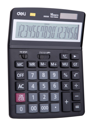 Калькулятор настольный Deli E39259 черный 16-разр. фото 3