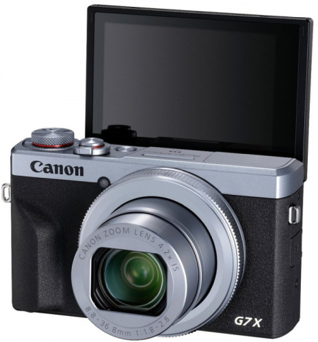 Фотоаппарат Canon PowerShot G7 X MARKIII серебристый/черный 20.1Mpix Zoom4.2x 3" 4K SDXC/SD/SDHC CMOS IS opt 5minF rotLCD TouLCD VF 4.4fr/s RAW 60fr/s HDMI/WiFi/NB-13L фото 3