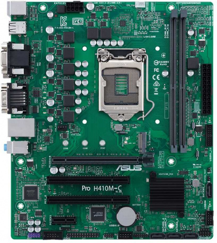 Материнская плата Asus PRO H410M-C/CSM Soc-1200 Intel H410 2xDDR4 mATX AC`97 8ch(7.1) GbLAN+VGA+DVI+HDMI