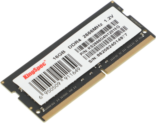 Память DDR4 16GB 2666MHz Kingspec KS2666D4N12016G RTL PC4-21300 SO-DIMM 260-pin 1.2В single rank Ret фото 2