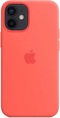 Чехол (клип-кейс) Apple для Apple iPhone 12 mini Silicone Case with MagSafe розовый цитрус (MHKP3ZE/A) фото 5