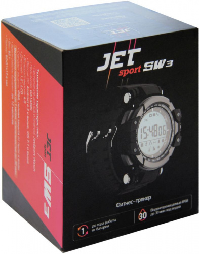 Смарт-часы Jet Sport SW3 51мм 1.2" LCD черный (SW-3 BLACK) фото 2