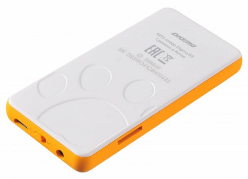 Плеер Flash Digma S3 4Gb белый/оранжевый/1.8"/FM/microSD фото 7