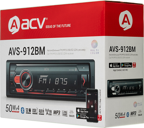 Автомагнитола ACV AVS-912BM 1DIN 4x50Вт (35958) фото 4