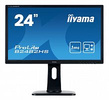 Монитор Iiyama 24" ProLite B2482HS-B1 черный TN LED 1ms 16:9 DVI HDMI M/M матовая HAS Pivot 1000:1 250cd 170гр/160гр 1920x1080 D-Sub FHD 5.1кг