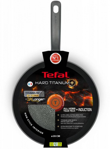 Сковорода Tefal Hard Titanium+ C6920602 круглая 28см ручка несъемная (без крышки) черный (2100096667) фото 9