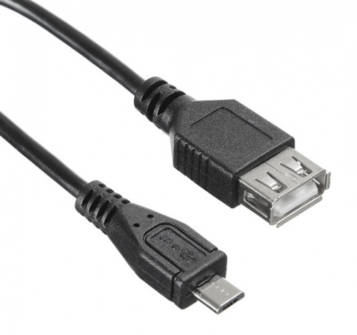 Кабель OTG Buro USB (m)-micro USB (m) 0.2м черный фото 2