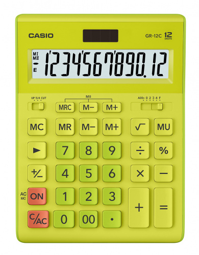 Калькулятор настольный Casio GR-12C-GN салатовый 12-разр. фото 2