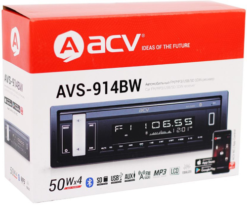 Автомагнитола ACV AVS-914BW 1DIN 4x50Вт v4.0 (35769) фото 6