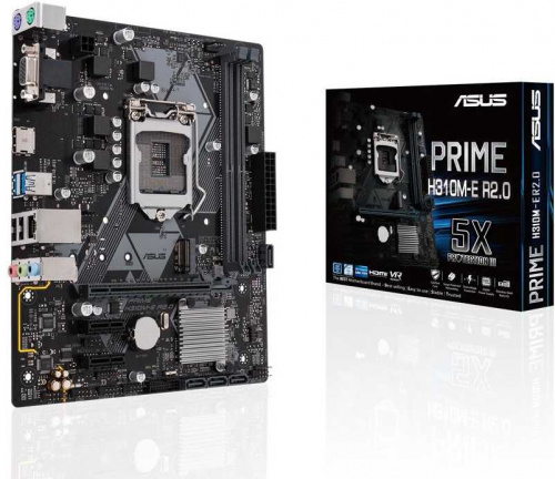 Материнская плата Asus PRIME H310M-E R2.0 Soc-1151v2 Intel H310C 2xDDR4 mATX AC`97 8ch(7.1) GbLAN+VGA+HDMI фото 2
