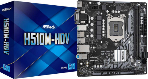 Материнская плата Asrock H510M-HDV Soc-1200 Intel H510 2xDDR4 mATX AC`97 8ch(7.1) GbLAN+VGA+DVI+HDMI фото 3
