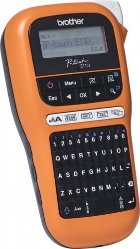 Термопринтер Brother P-touch PTE-110VP (для печ.накл.) переносной оранжевый/черный фото 4