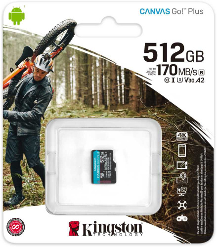 Флеш карта microSDXC 512GB Kingston SDCG3/512GBSP Canvas Go! Plus w/o adapter фото 3