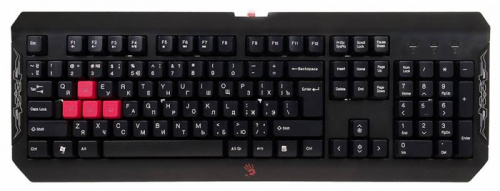 Клавиатура + мышь A4Tech Bloody Q1100 (Q100+S2) клав:черный/красный мышь:черный/красный USB Multimedia фото 2