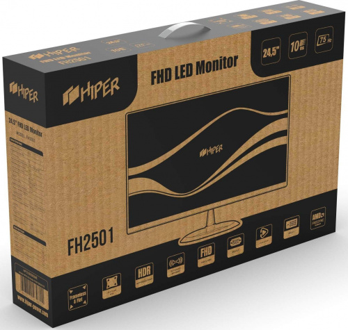 Монитор Hiper 24.5" EasyView FH2501 черный/красный TN LED 8ms 16:9 DVI HDMI M/M матовая 250cd 170гр/170гр 1920x1080 75Hz VGA FHD 3.4кг фото 5