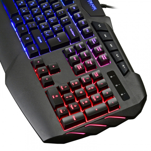 Клавиатура Оклик 777G PSYCHO черный USB Multimedia for gamer LED (подставка для запястий) фото 10